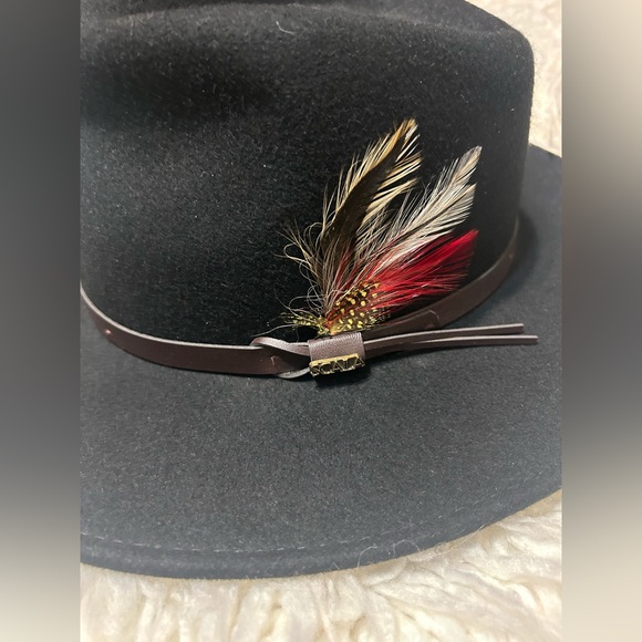 Scala Outback Classico Black Hat with Feather Detail - Picture 5 of 11